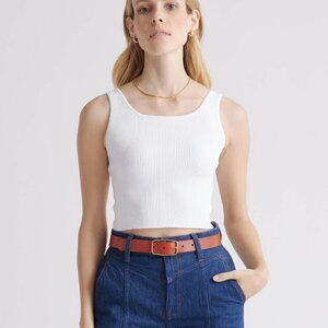 *Out of stock online* Quince Cropped Square Neck Ribbed Tank | M | NWT